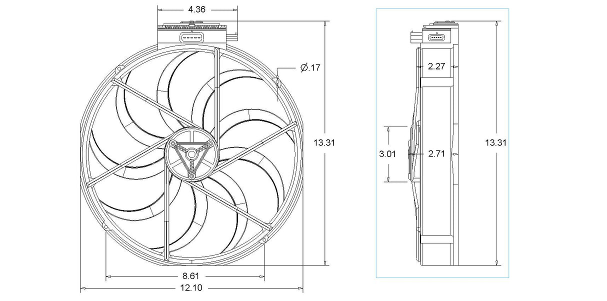 12" Brushless Fan Dimensions